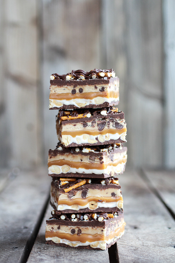 Salted Pretzel Chocolate Chip Cookie Dough Snickers Bars – Eat More Chocolate Eat More Chocolate